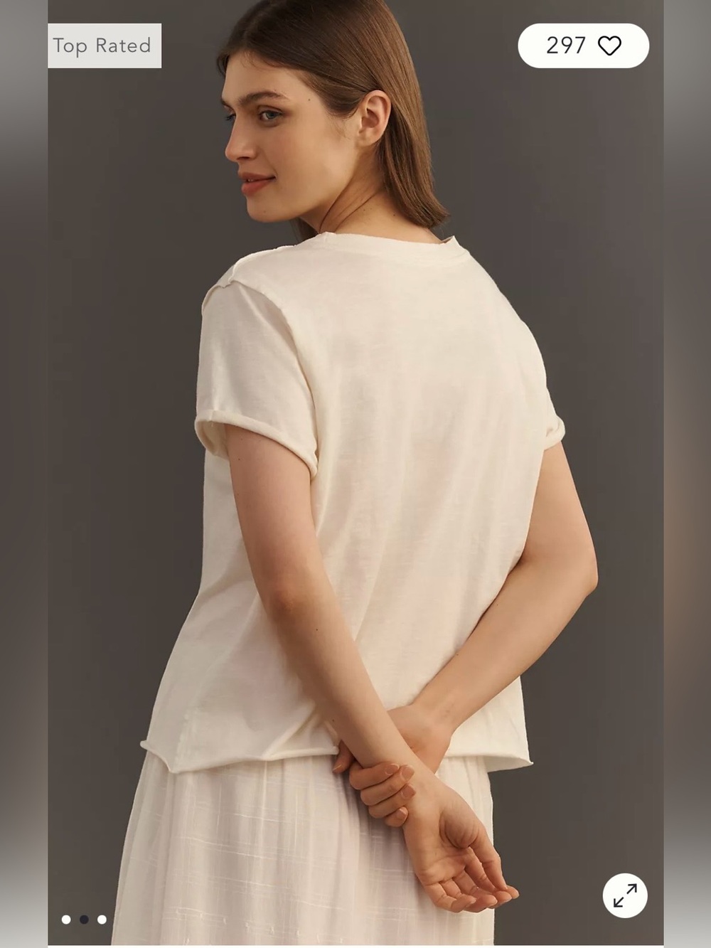 Maeve/Anthropologie The Caitlin Boxy Tee in Neutral Pattern. NWT - Picture 2 of 13